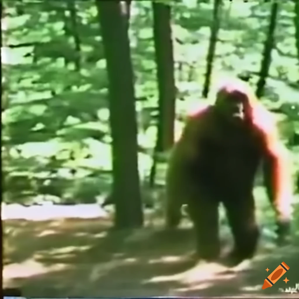Blurred VHS footage of Bigfoot at the Olympics