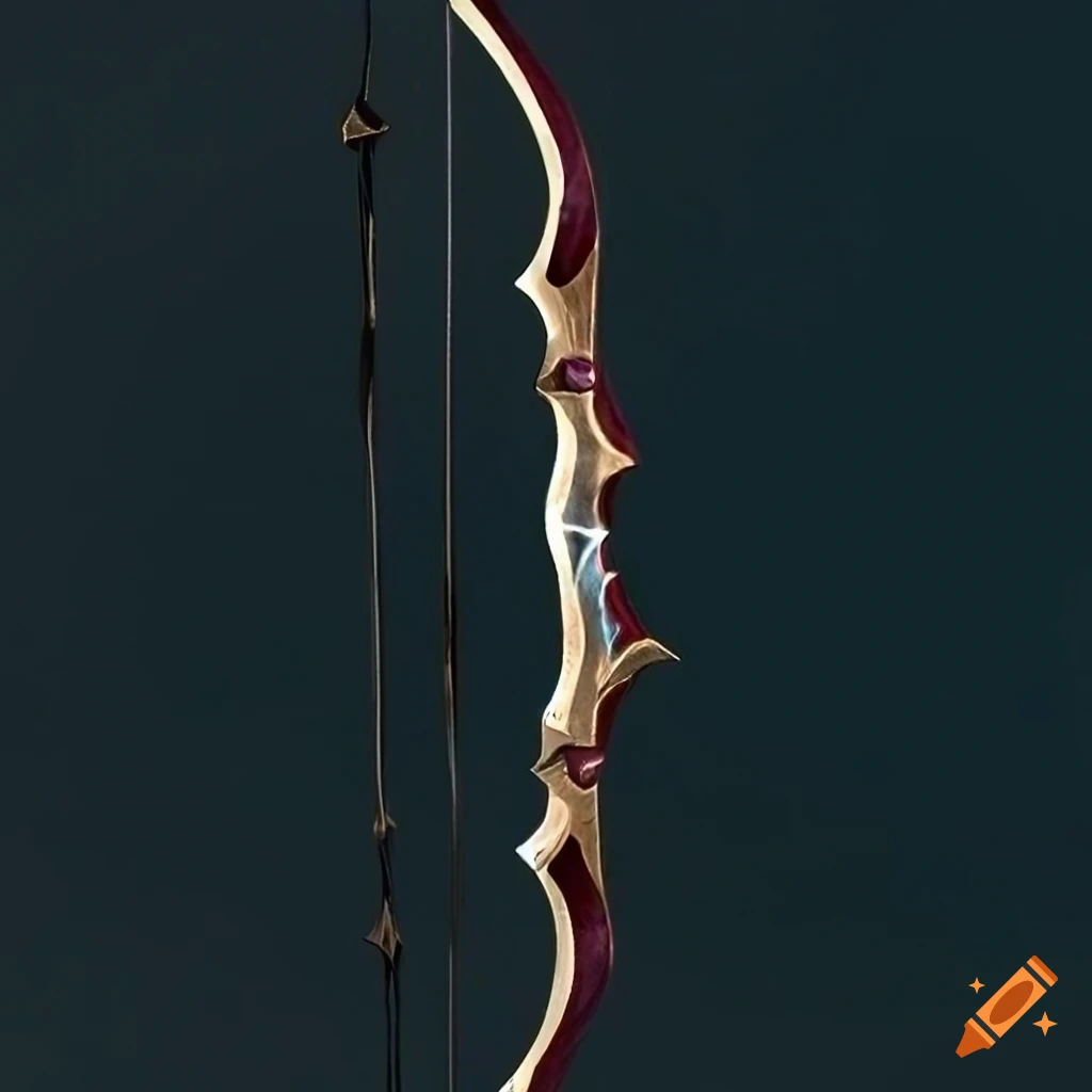 Phantom's Grace legendary longbow with polished wood, silver, and ...