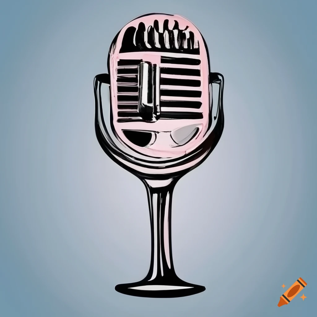 Microphone designed as a wine glass