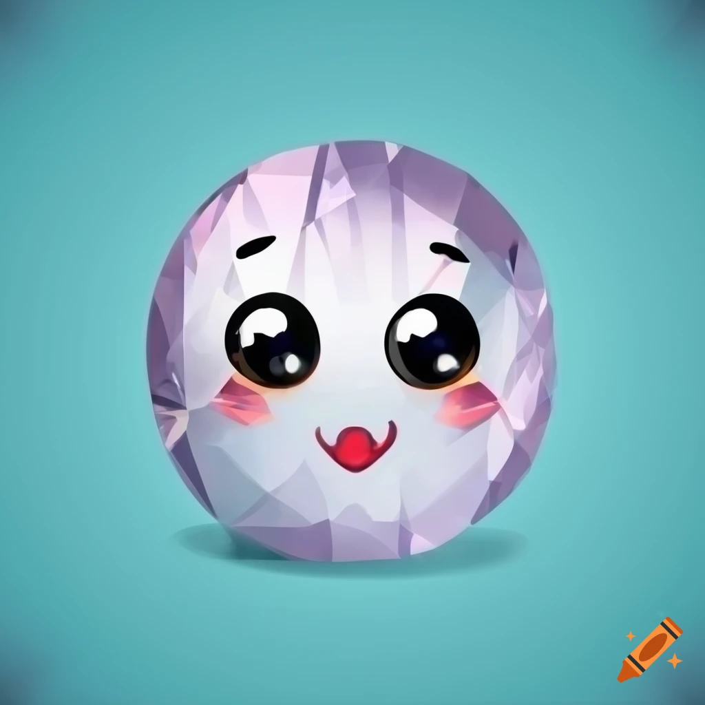 Cute diamond face on a blue background