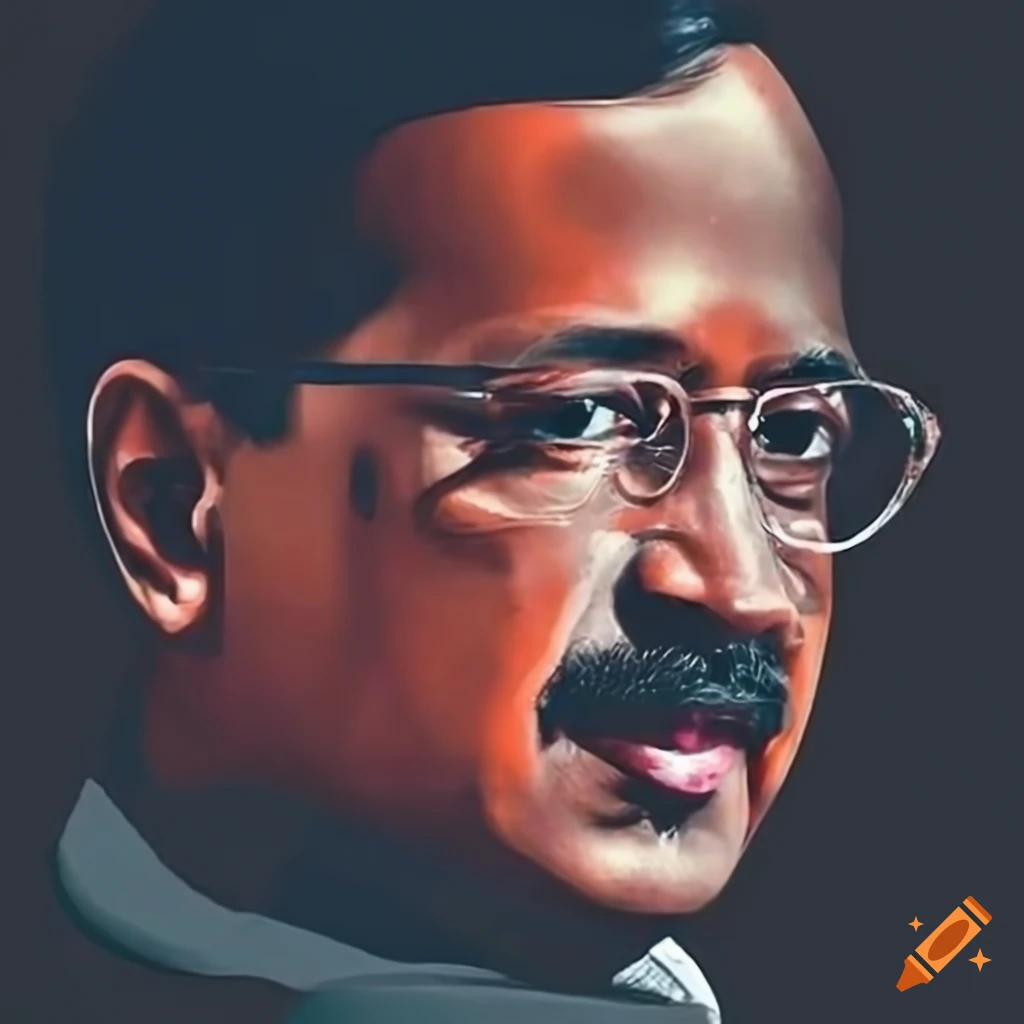 Delhi Chief Minister Arvind Kejriwal in an aesthetic setting