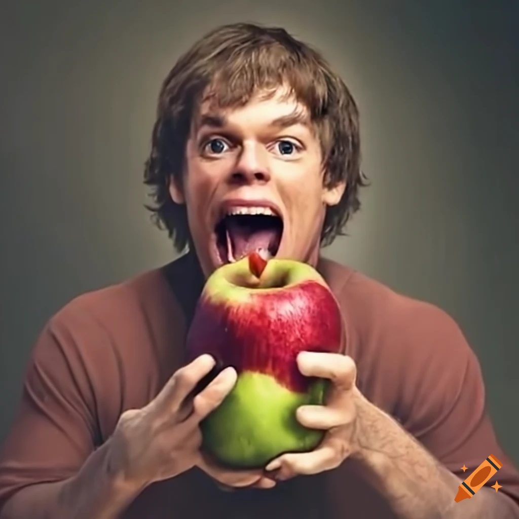 Dexter Morgan enjoying an apple