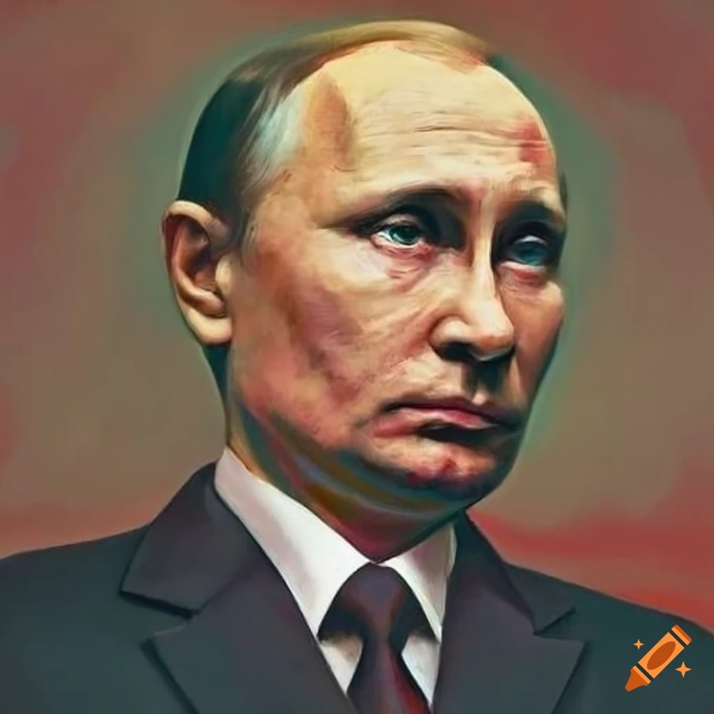 Artistic blend portrait of gorbachev and putin on craiyon