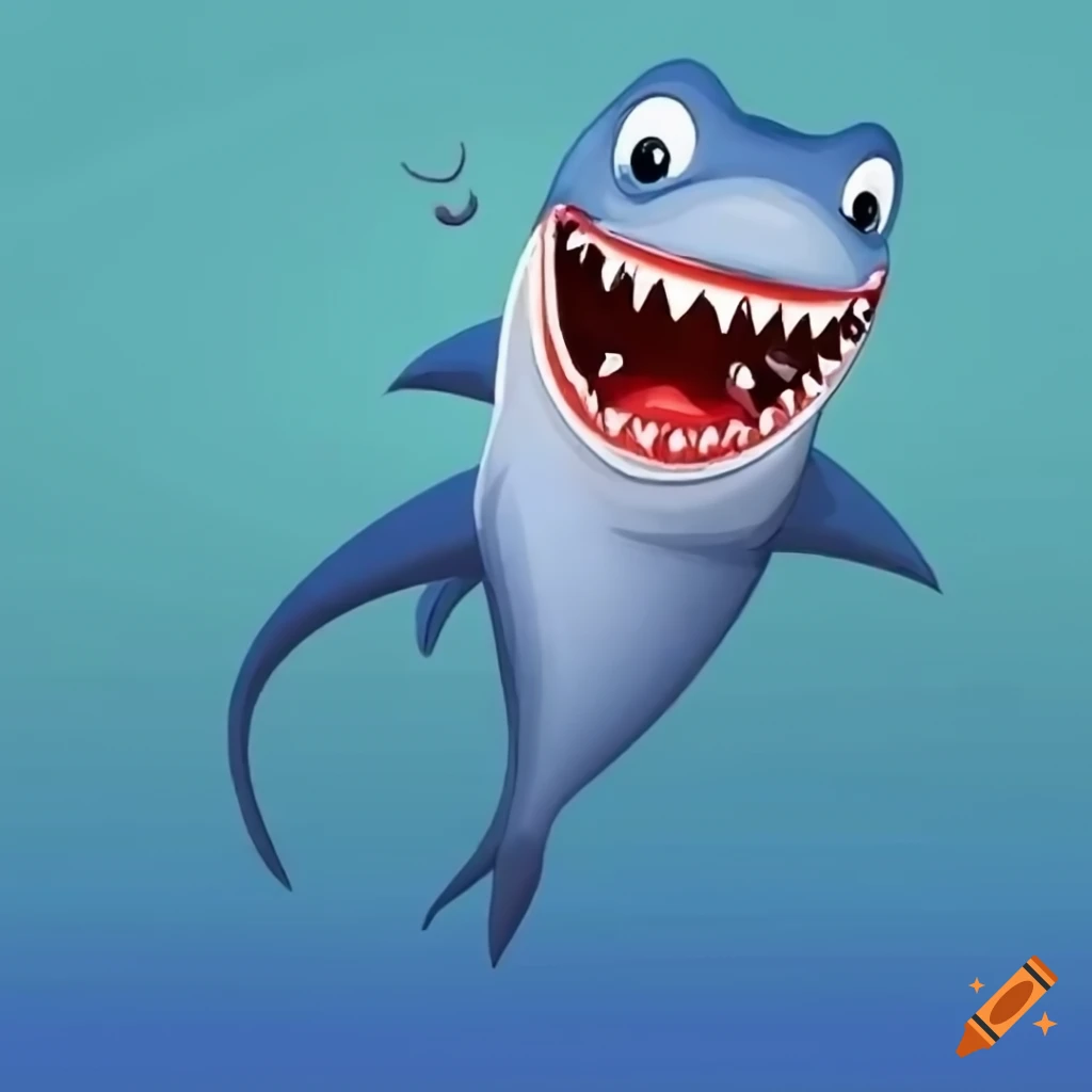 Playful shark cartoon for irrigation theme
