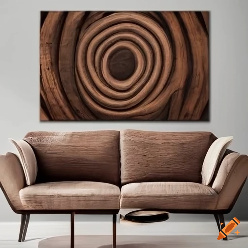 Black walnut wall art with intricate carved design on Craiyon