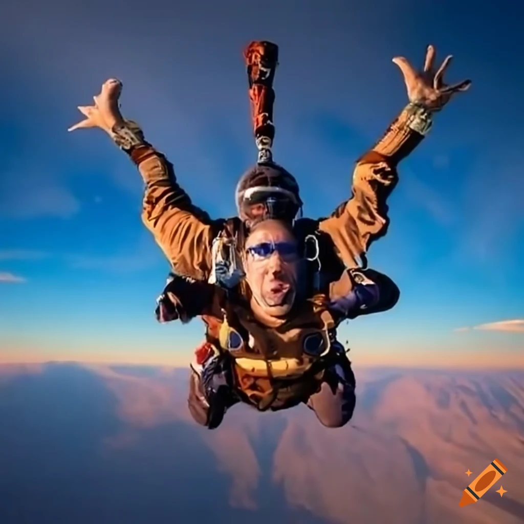Ryan Reynolds and Danny DeVito skydiving