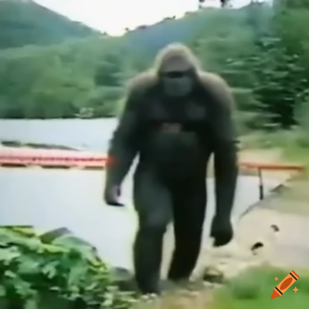 Blurred VHS footage of Bigfoot at the Olympics