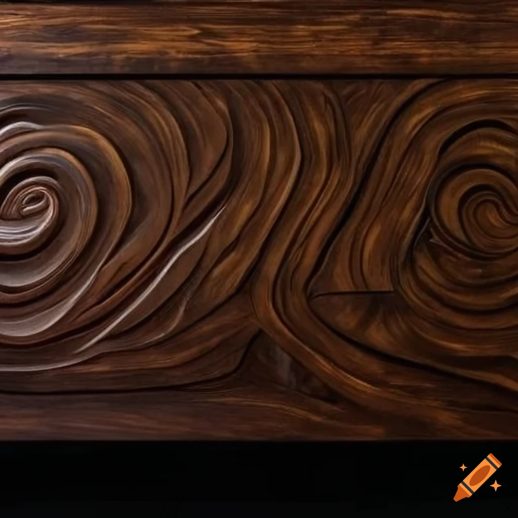 Black walnut wall art with masculine carving patterns and golden veins