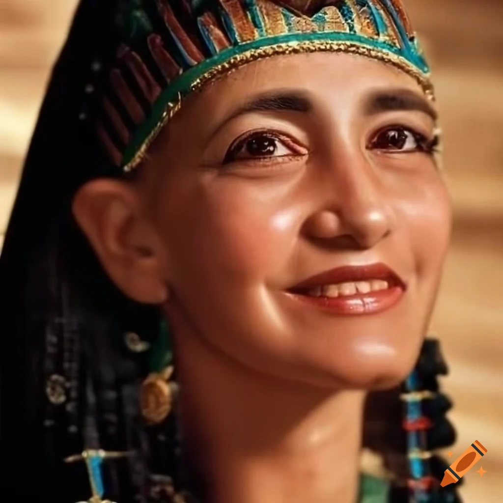 Young Queen of Egypt smiling regally
