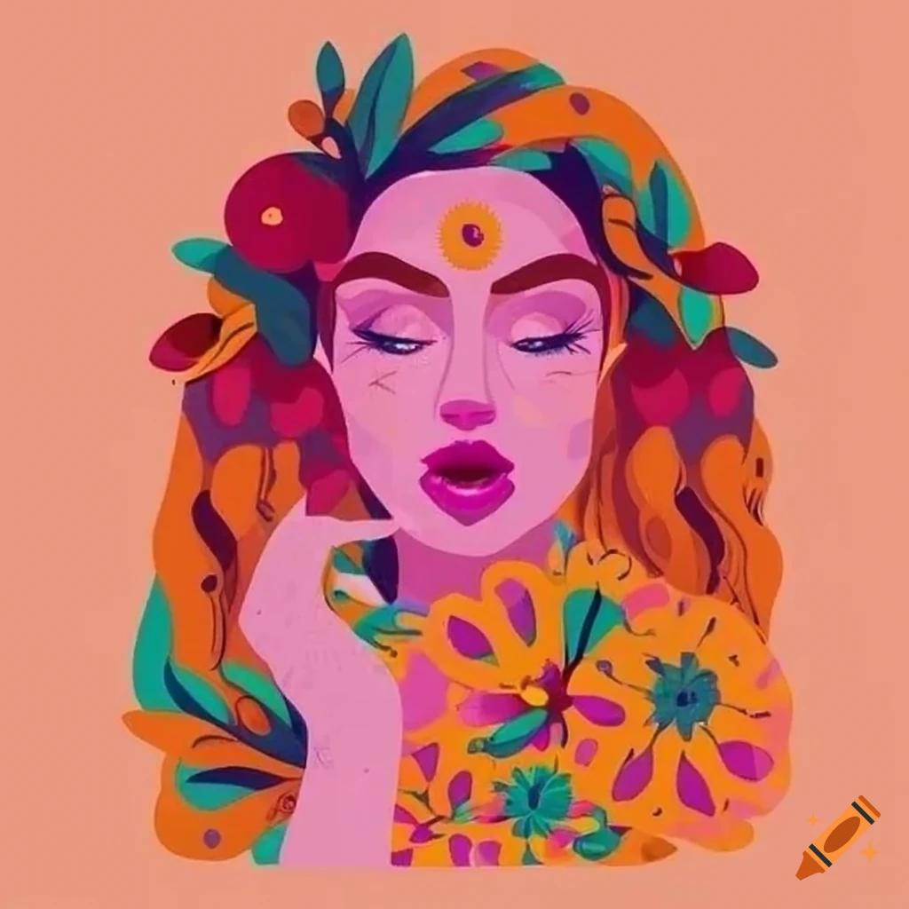 Vibrant 'Groovgirl Goods' brand design with 70's flower power style