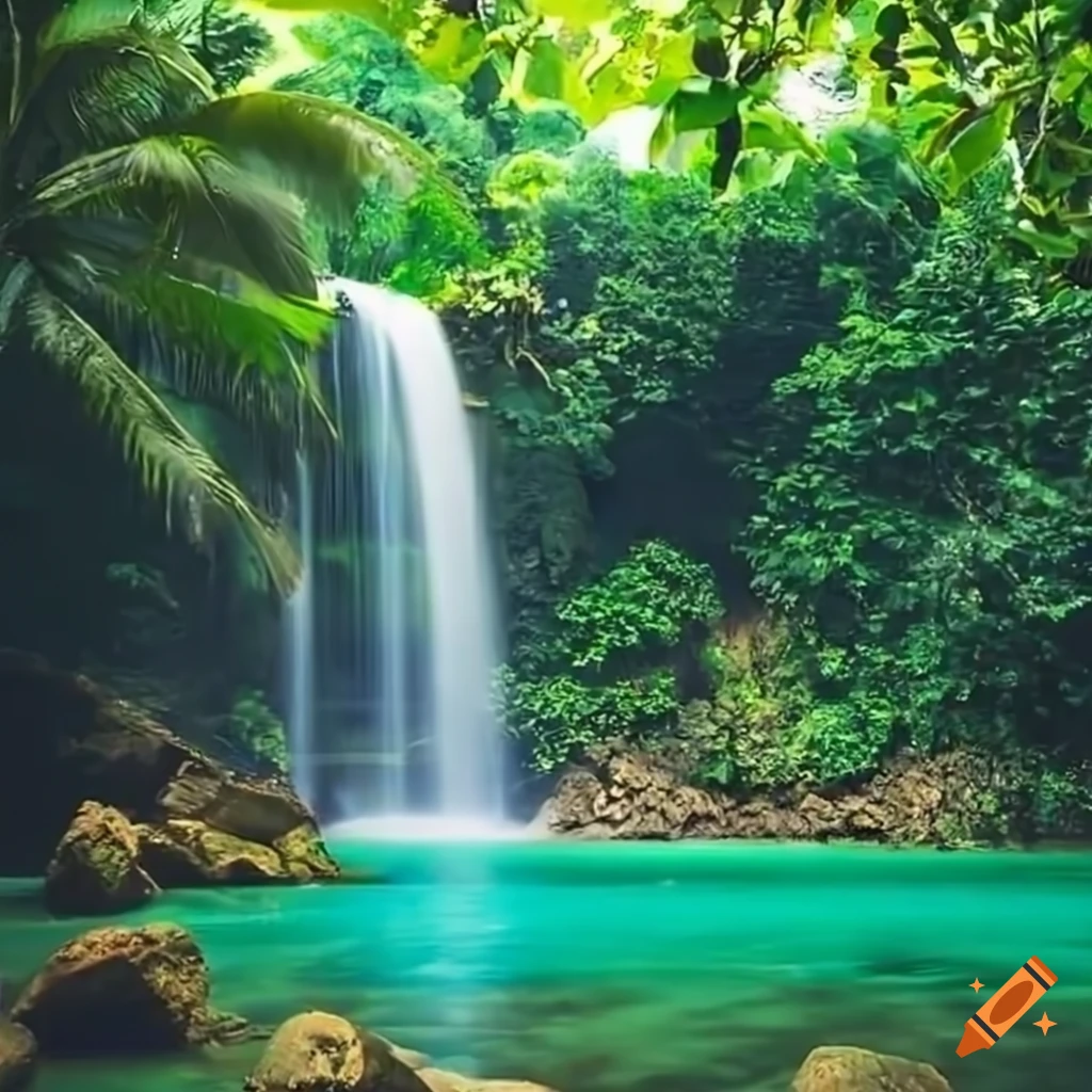 Beautiful tropical waterfall