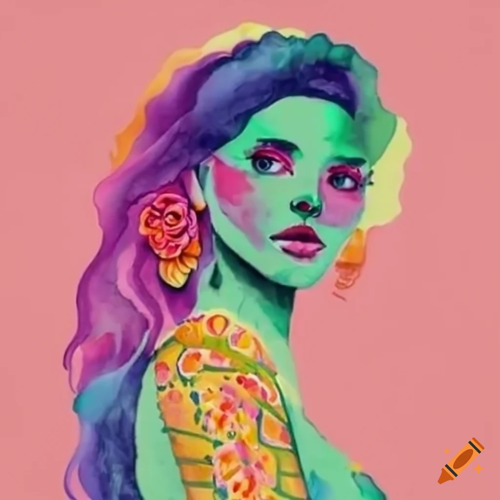 Vibrant 'Groovgirl Goods' brand design with 70's flower power style