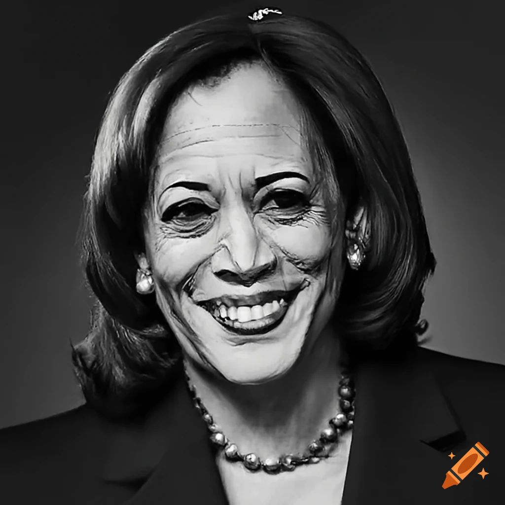 Artistic combination of Kamala Harris and Frankenstein faces