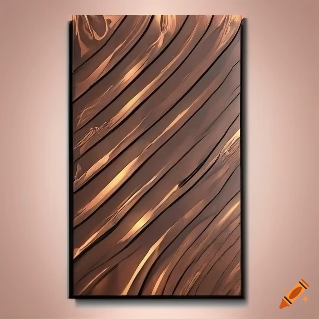 Masculine black walnut wall art with golden veining and carving ...