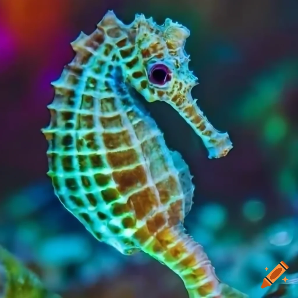Colorful seahorse exploring a magical underwater realm