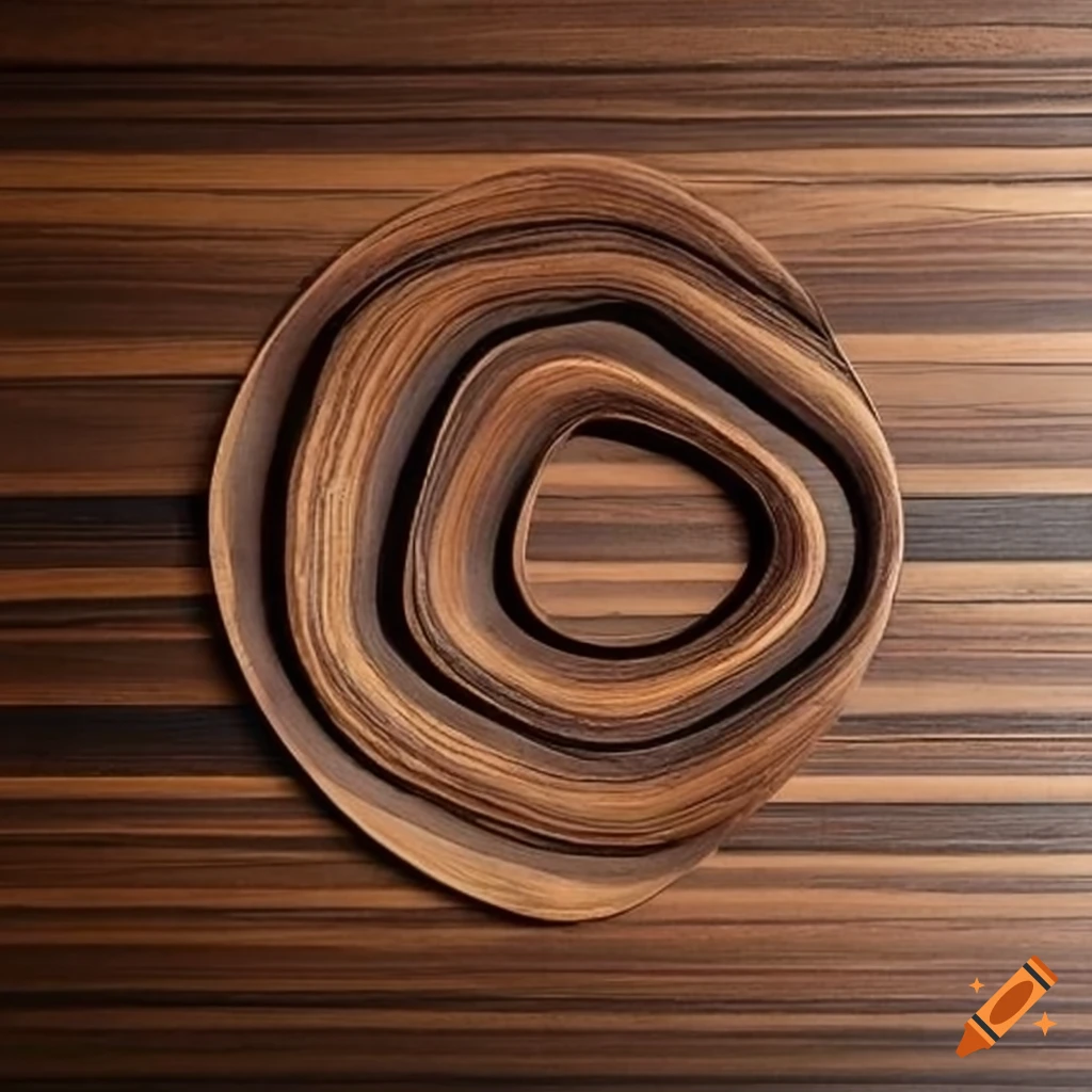 Black walnut wall art with intricate carved design on Craiyon