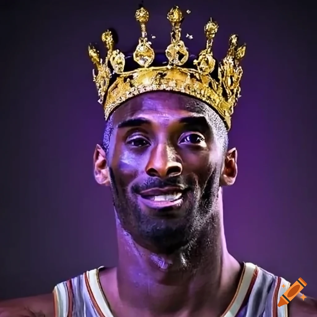 Kobe Bryant wearing a king crown