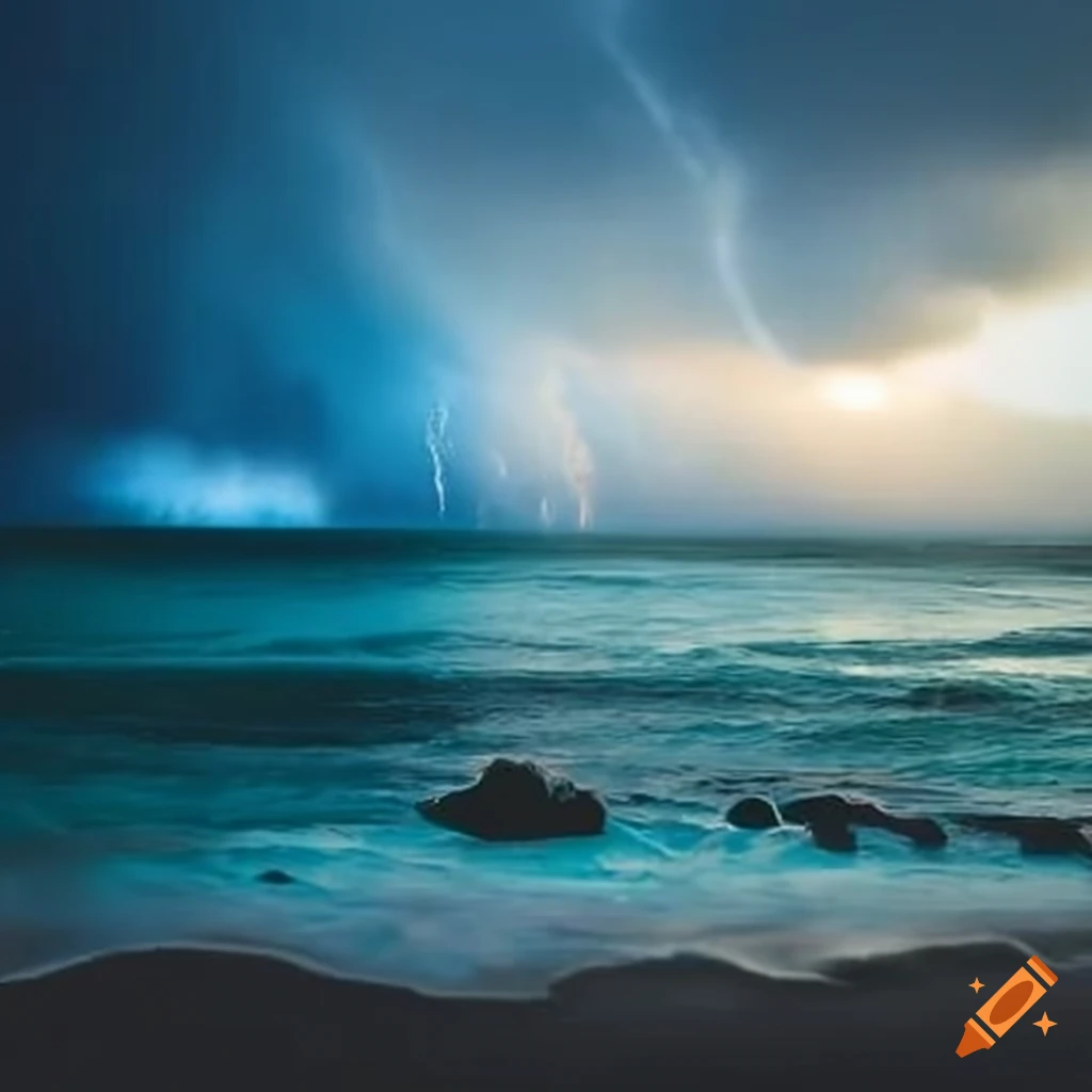 Stormy weather on the beach