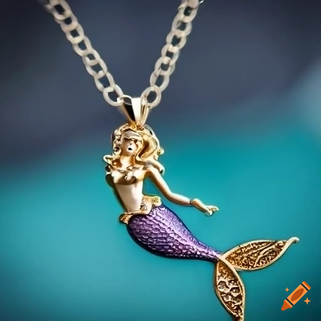 Enchanting Disney-style mermaid pendant for a souvenir necklace