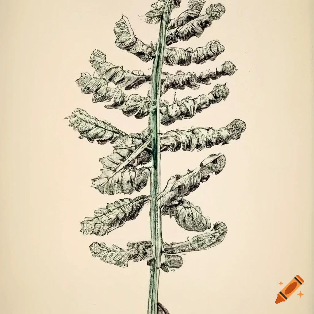 A detailed sketch of the 'Weihrauch' plant (Boswellia) in an apothecary style