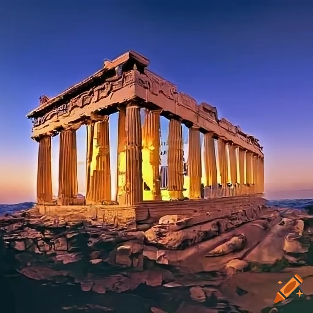 Ancient Greek structures and places background