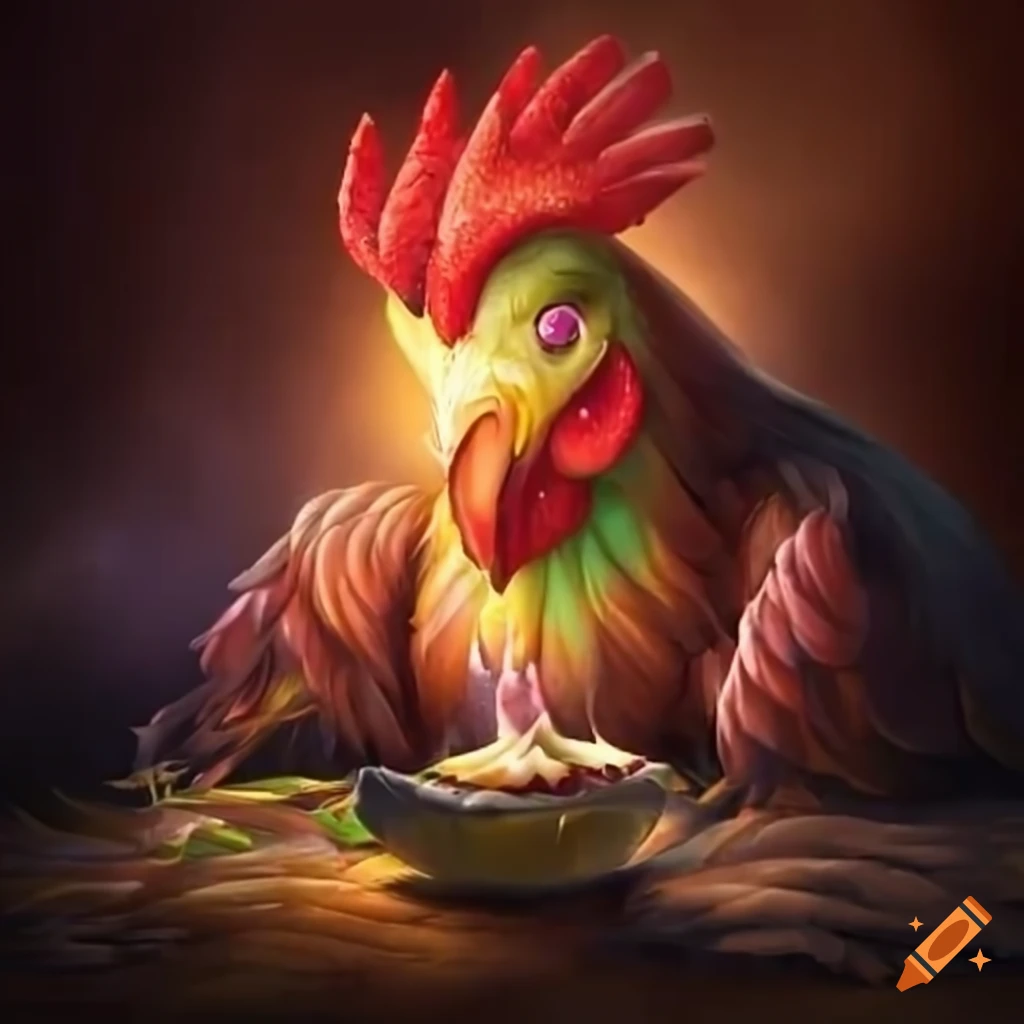 Epic fantasy magic chicken