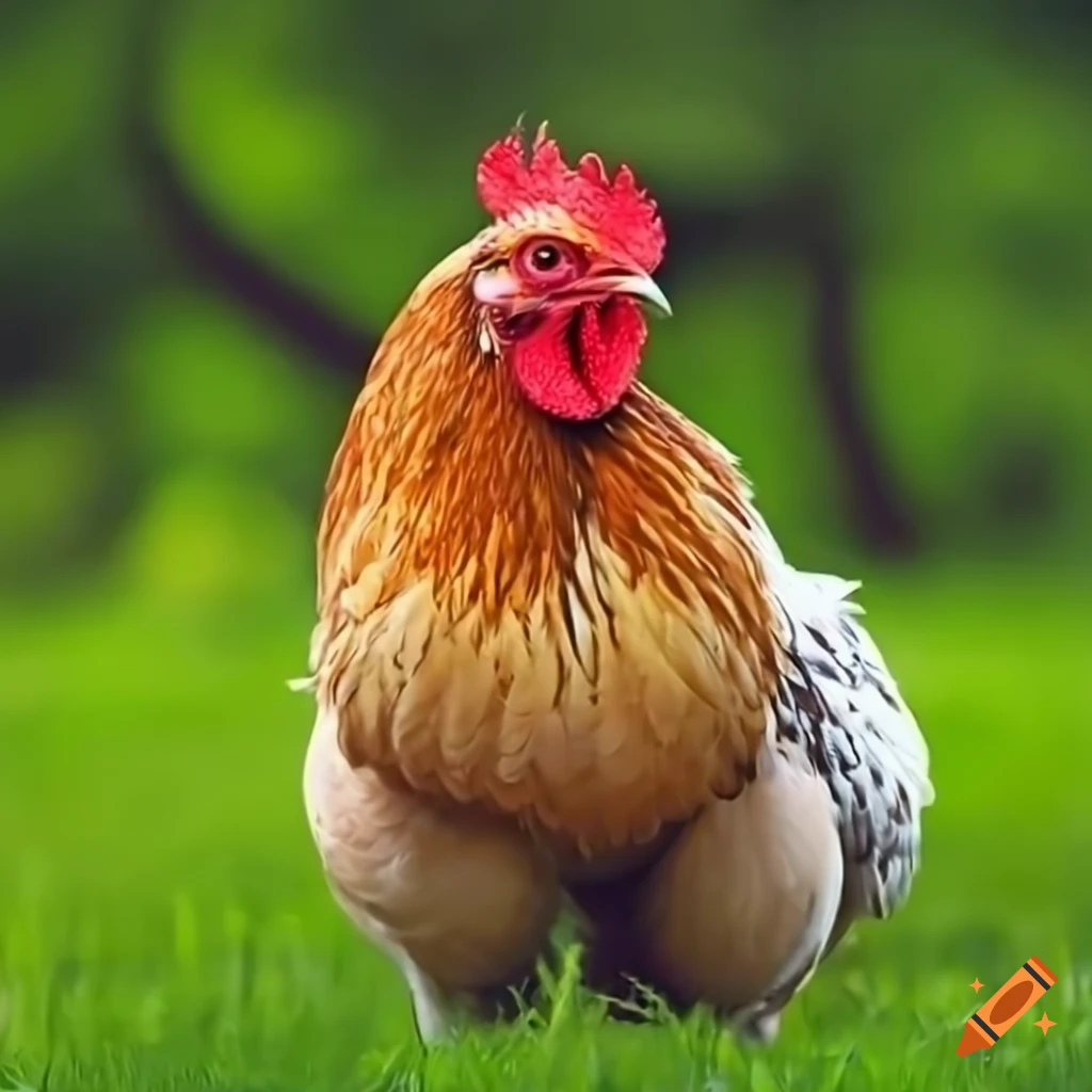 Chickens playing happily