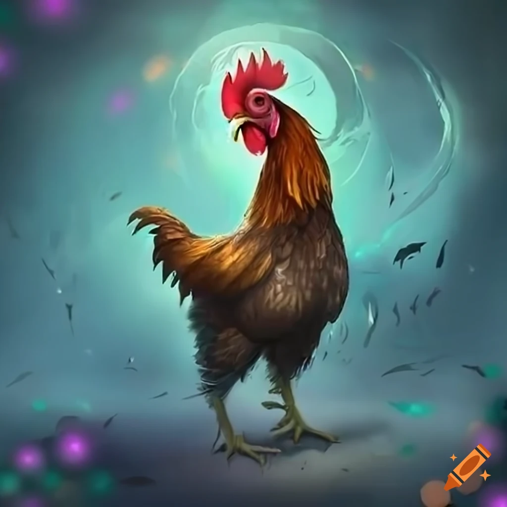 Epic fantasy magic chicken