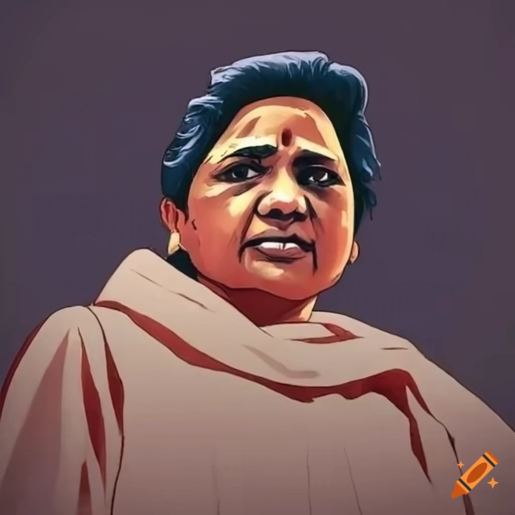 Mayawati of Bahujan Samaj Party with dark aesthetic background