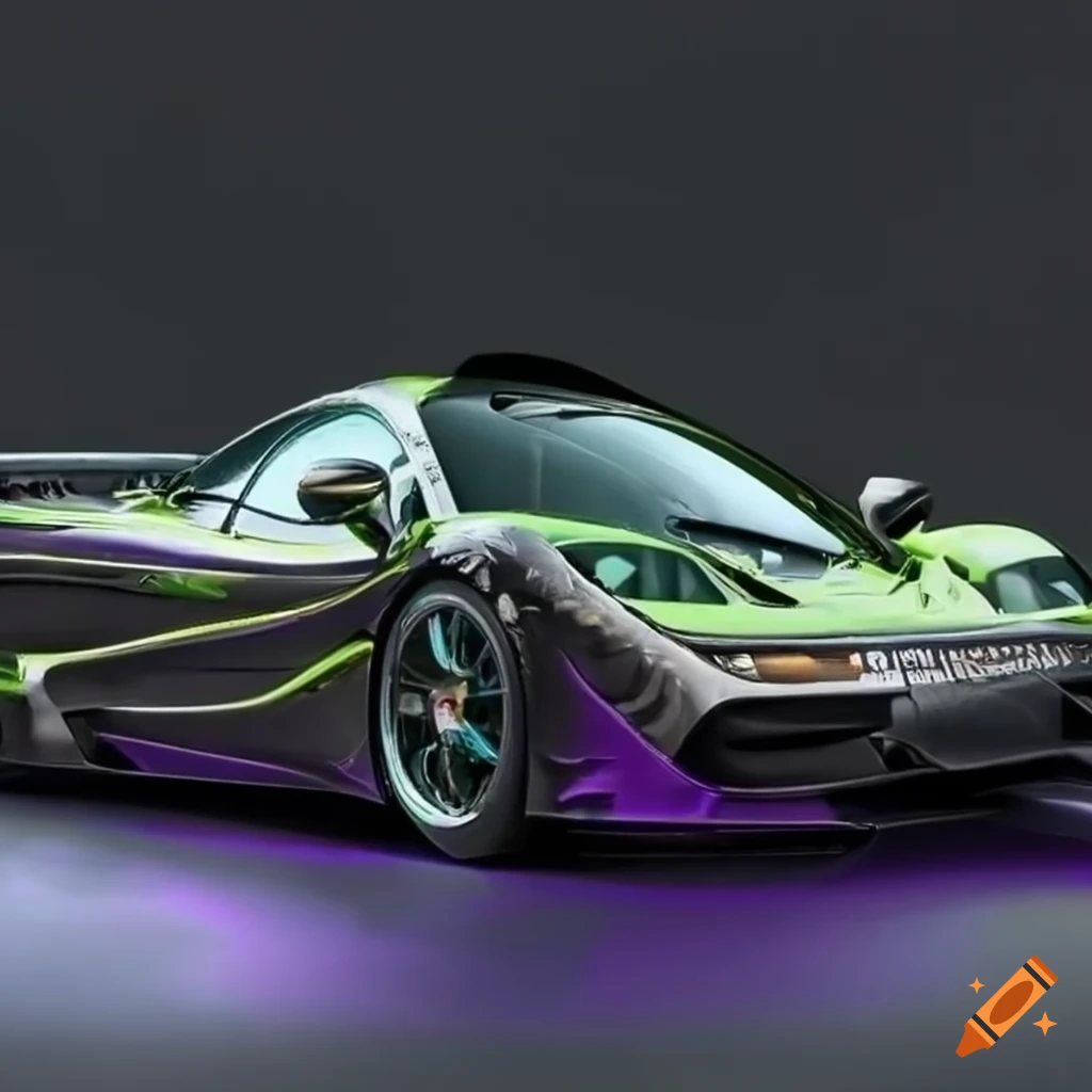 Ironman themed McLaren F1 LM in black, purple, and green colors
