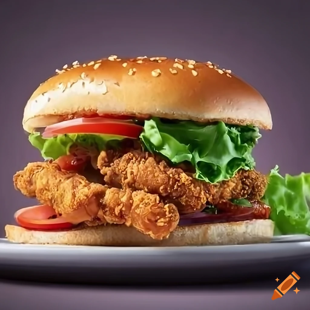 Crispy chicken-fried steak sandwich with gravy, lettuce, and tomatoes