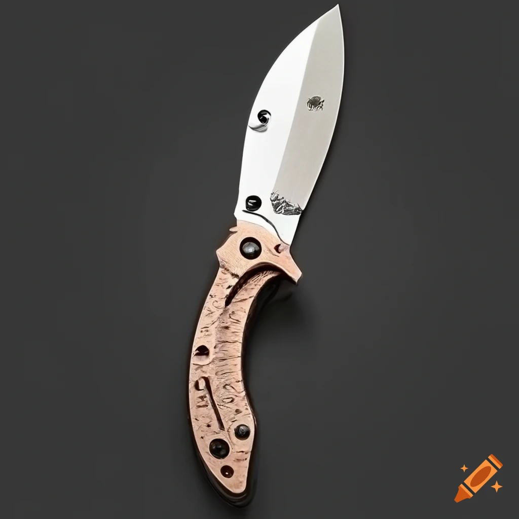 Spyderco jackknife scalpel on a dark glass steel table in futuristic Japan style