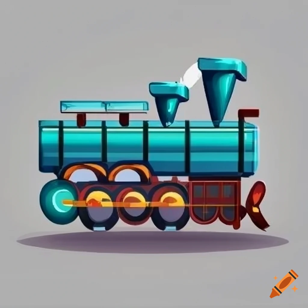 Sideways train icon with wagons