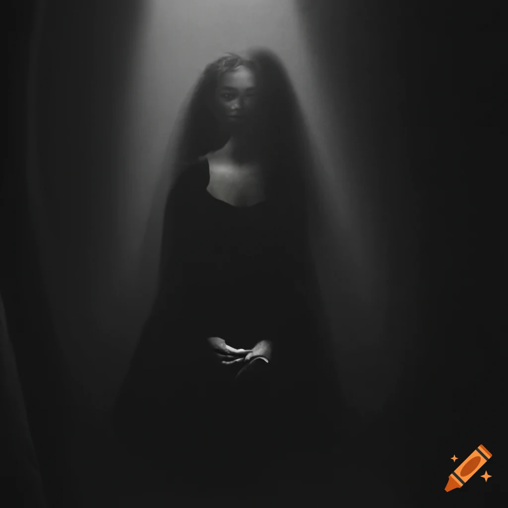 Woman afraid of the dark