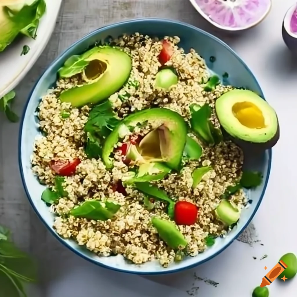 Ensalada de quinoa con aguacate y limón