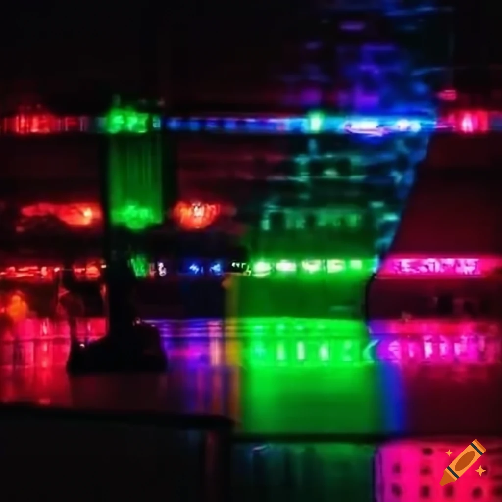 Mall with no windows and colorful LED lights