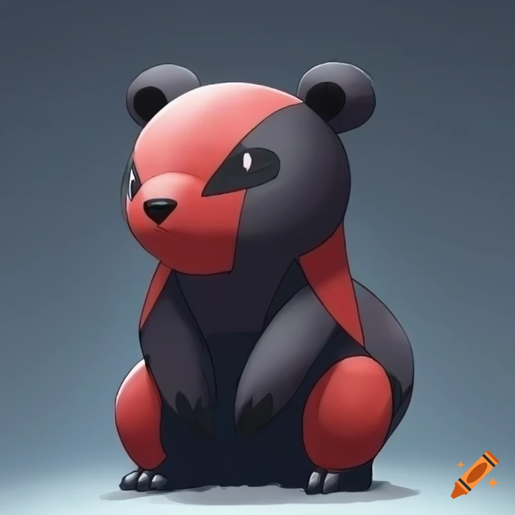 Black bear Pokémon concept design inspired by Acoma pattern
