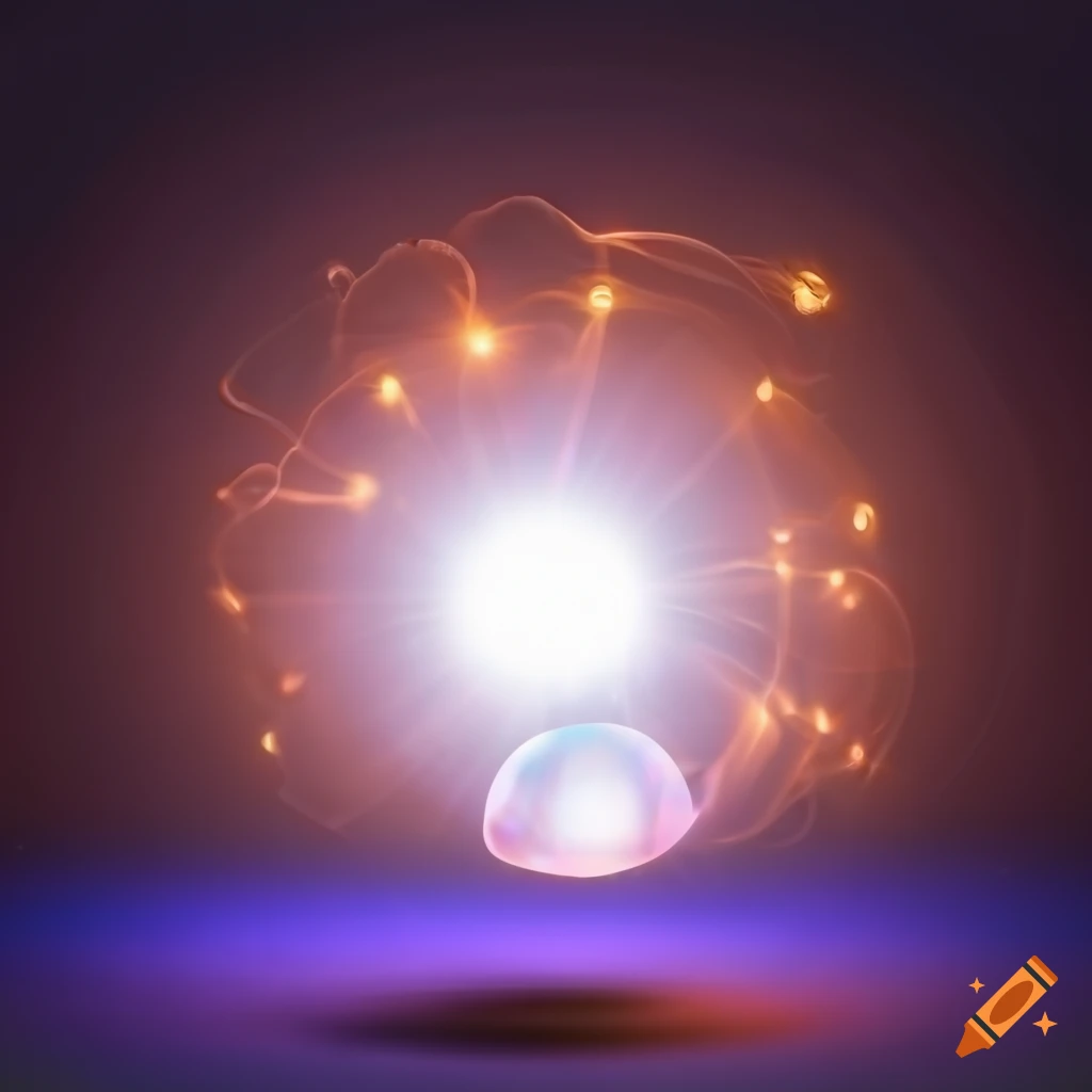 Electric ball emitting lightning strikes on a blank background
