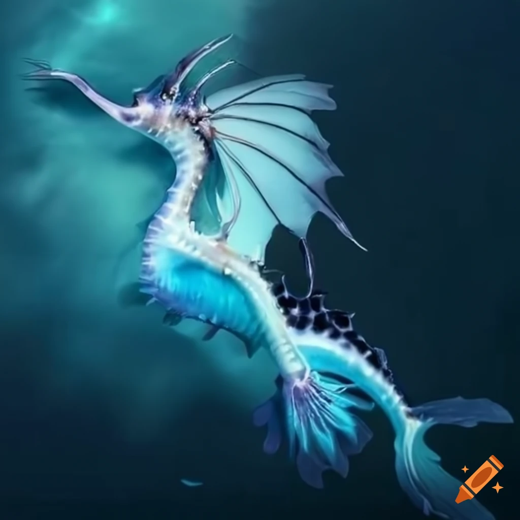 Flying ice white mystical seadragon