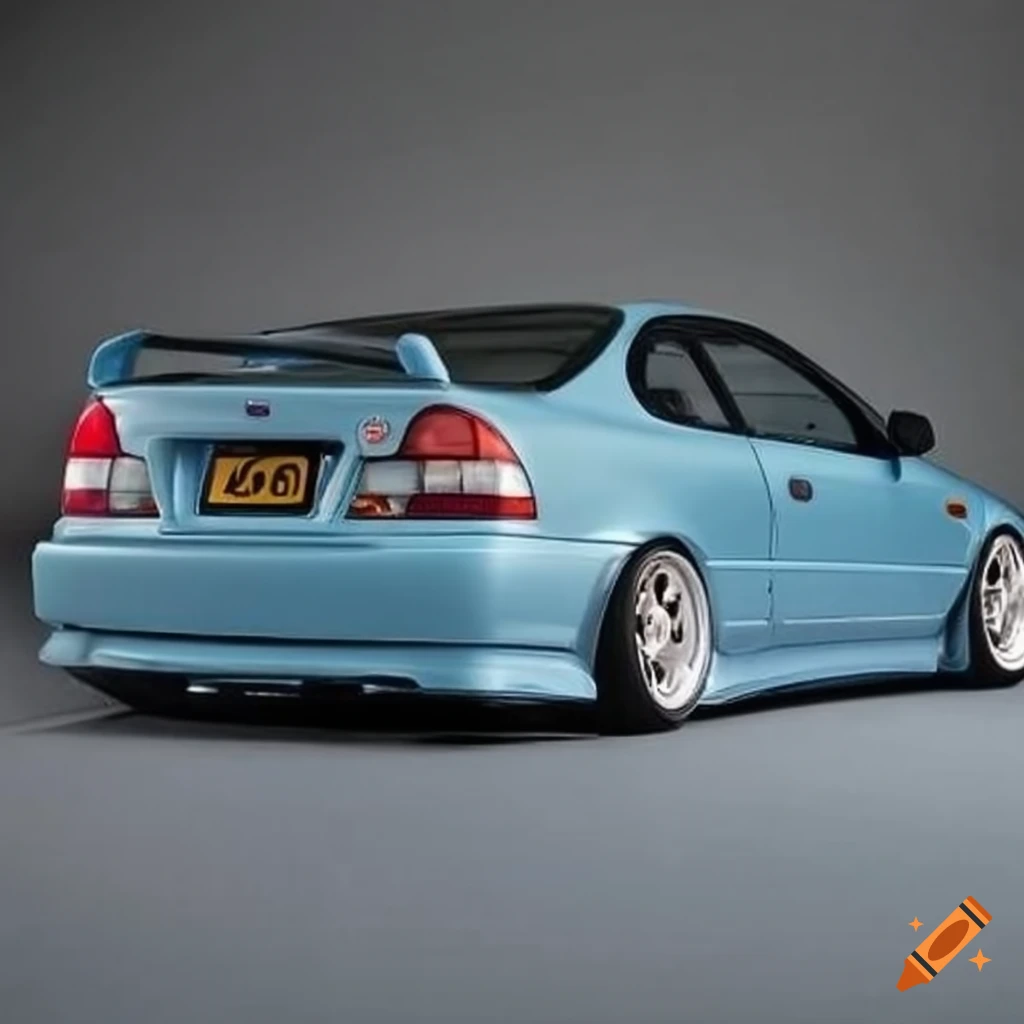 Baby blue 1999 Honda Civic EK coupe with body kit