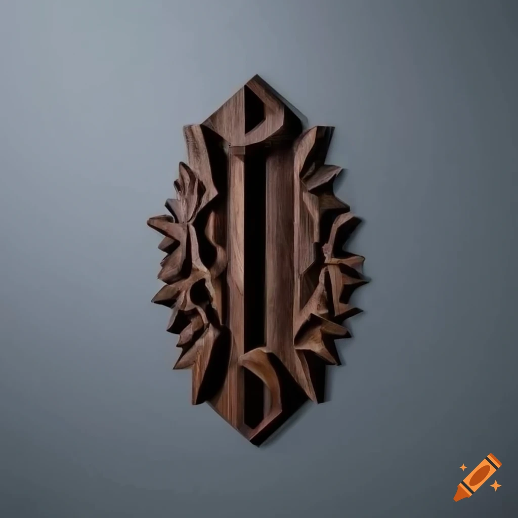 Black walnut wall art with holes and carving