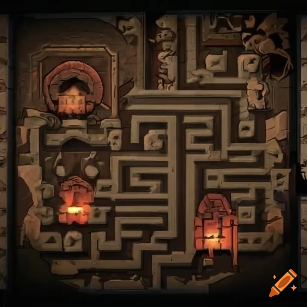 Classic top-down view of a dungeon maze