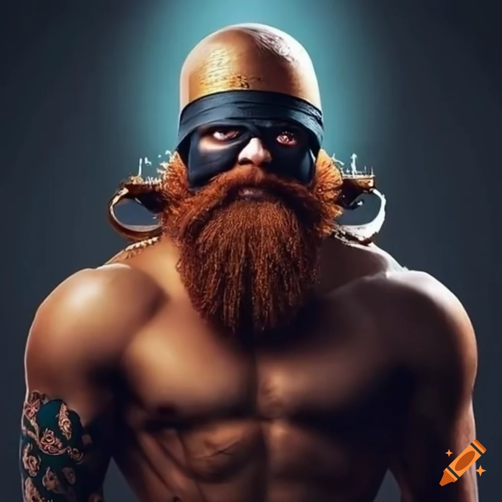 Elegant bearded ninja in traditional attire celebrating victory birthday