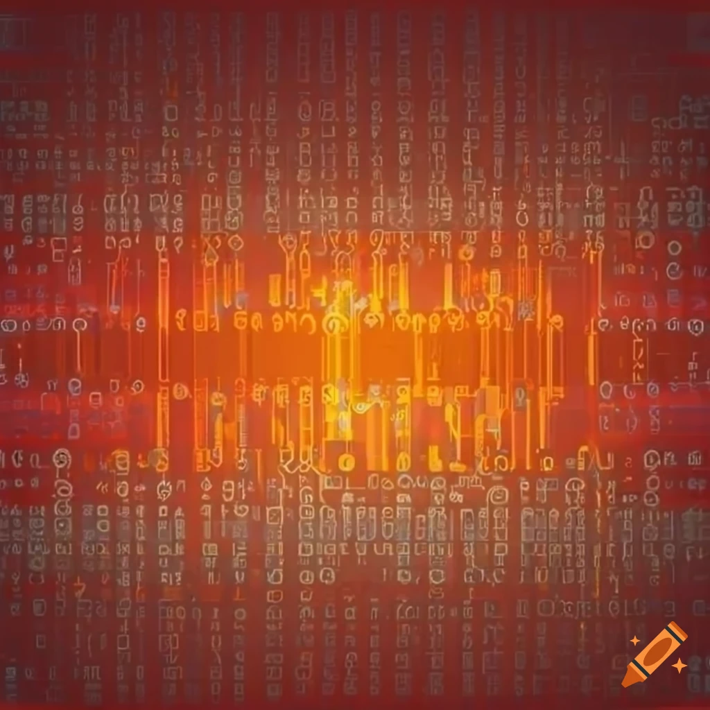 Javascript code displayed on a powerful pc with warm orange background ...