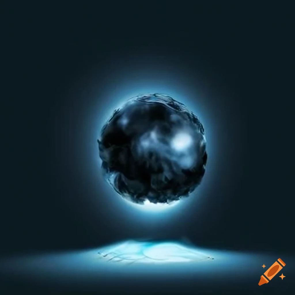 Mysterious crystal ball with swirling smoke inside