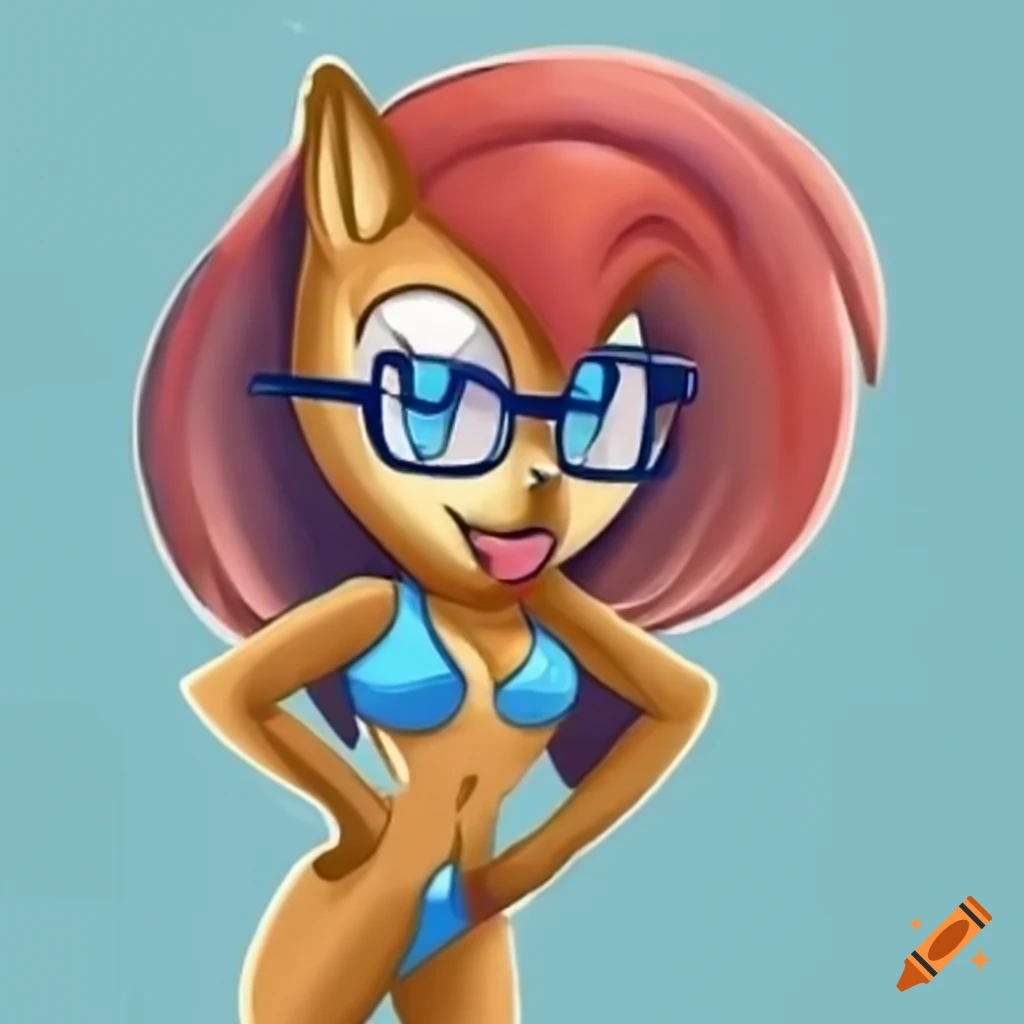 Sally Acorn with beige hair and glasses