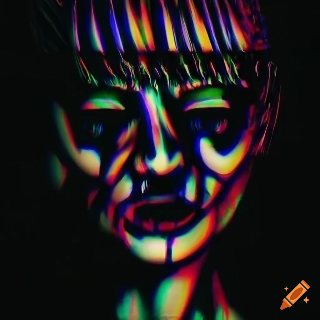 Glitch art depicting a ghostly figure
