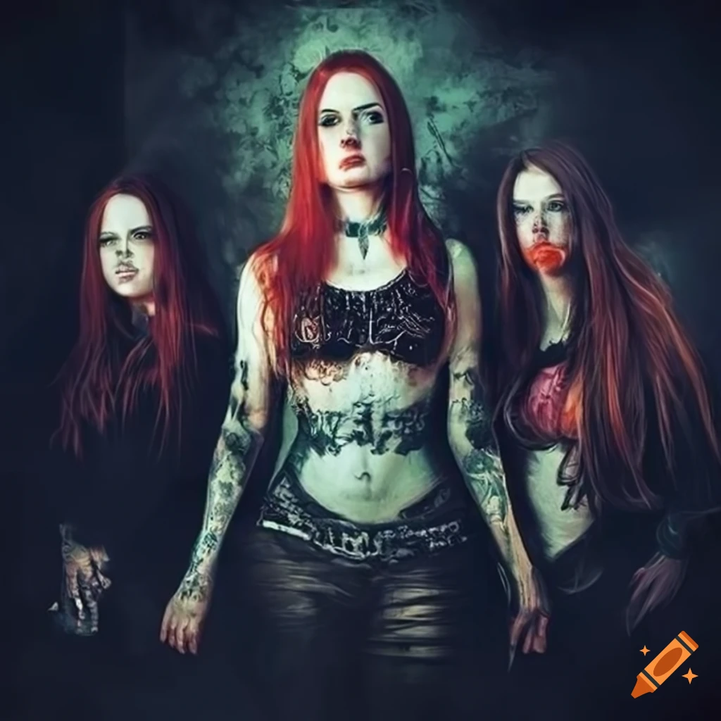 Album art of a female metal band design