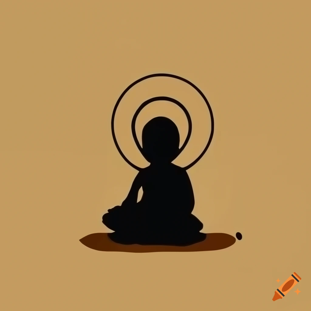 Silhouette drawing of a monk for a brand logo