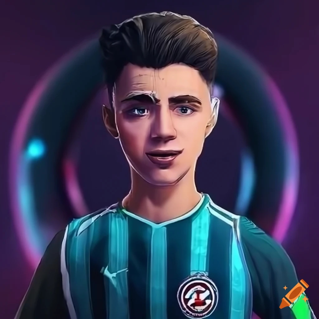 Fictitious FIFA streamer YouTuber in a human form